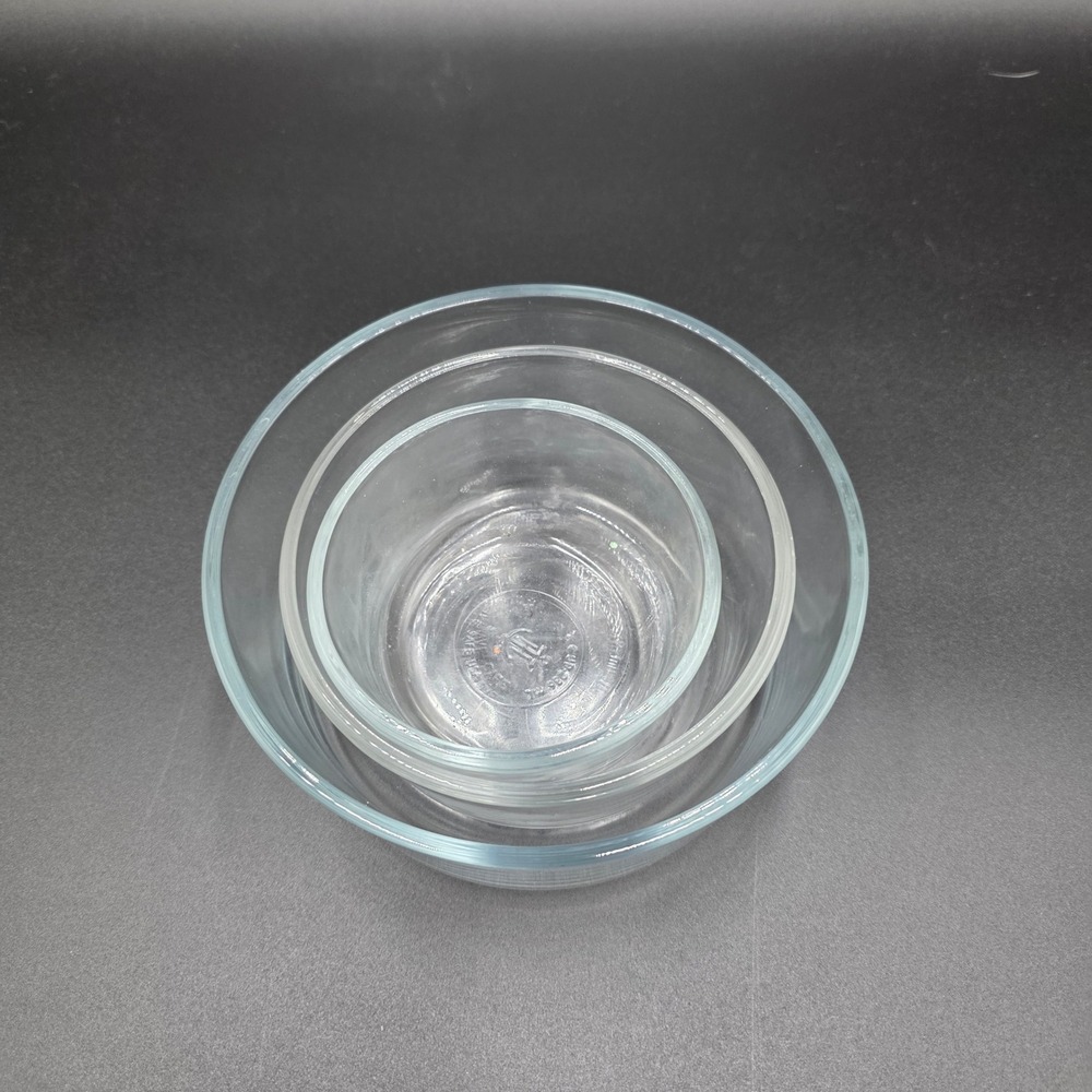 Anchor Hocking Clear Glass Nesting Mixing Prep Bowl Set Round Made in USA 8pc - Picture 2 of 7